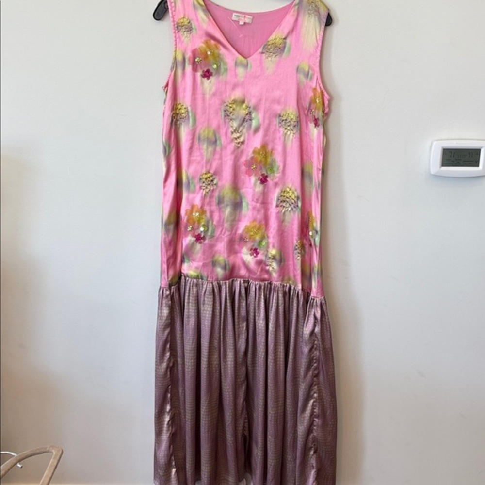 Anthropologie Siddhartha Bansal Beaded Flounce Maxi Dress Small